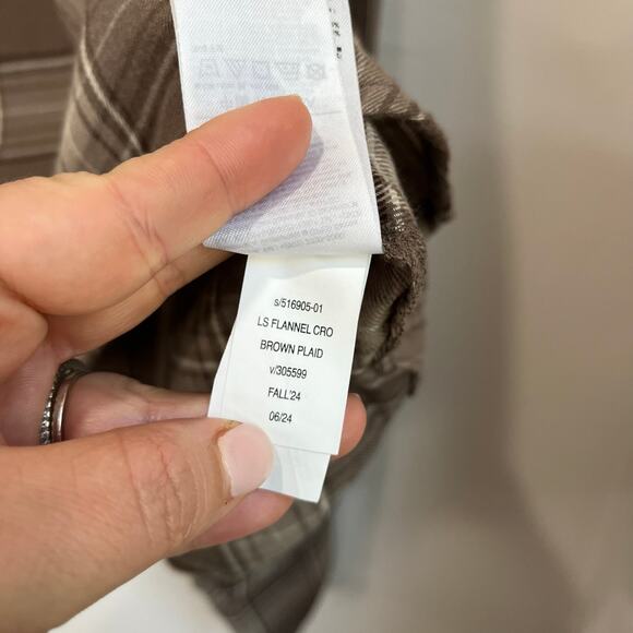 GAP Brown Plaid Cropped Flannel Button Down Shirt XXL Soft Casual Fall - Picture 10 of 10